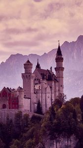 Preview wallpaper castle, architecture, mountains, rocks, landscape