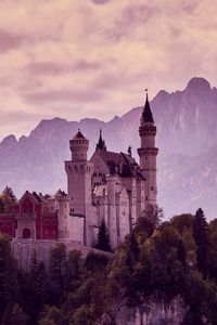 Preview wallpaper castle, architecture, mountains, rocks, landscape