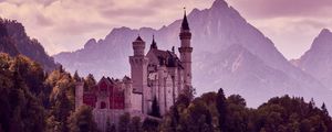 Preview wallpaper castle, architecture, mountains, rocks, landscape