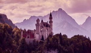 Preview wallpaper castle, architecture, mountains, rocks, landscape