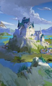 Preview wallpaper castle, architecture, paints, art