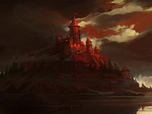 Preview wallpaper castle, art, island