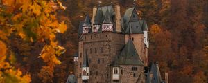 Preview wallpaper castle, autumn, architecture, germany, branches, leaves
