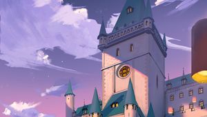 Preview wallpaper castle, bridge, river, art