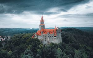 Preview wallpaper castle, building, architecture, forest