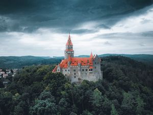 Preview wallpaper castle, building, architecture, forest