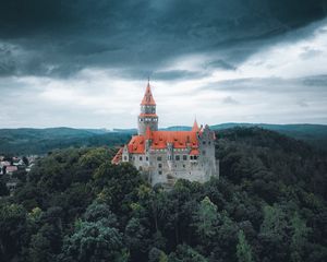 Preview wallpaper castle, building, architecture, forest