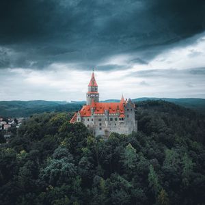 Preview wallpaper castle, building, architecture, forest