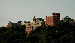 Preview wallpaper castle, building, architecture, trees