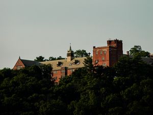 Preview wallpaper castle, building, architecture, trees