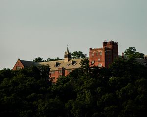 Preview wallpaper castle, building, architecture, trees