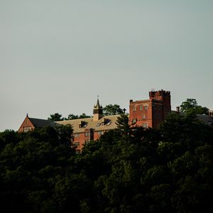 Preview wallpaper castle, building, architecture, trees