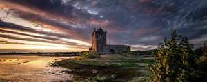 Preview wallpaper castle, building, coast, water