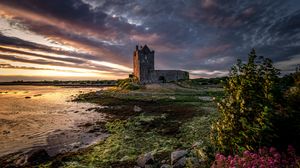 Preview wallpaper castle, building, coast, water