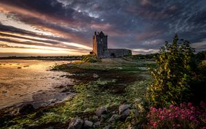 Preview wallpaper castle, building, coast, water