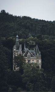 Preview wallpaper castle, building, forest, trees, rock