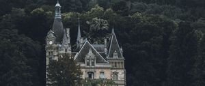 Preview wallpaper castle, building, forest, trees, rock