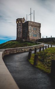 Preview wallpaper castle, building, road, sky