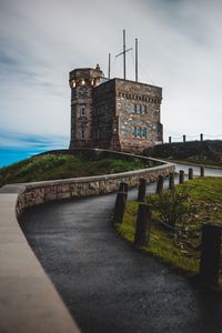 Preview wallpaper castle, building, road, sky