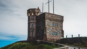 Preview wallpaper castle, building, road, sky