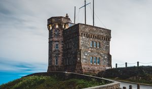 Preview wallpaper castle, building, road, sky