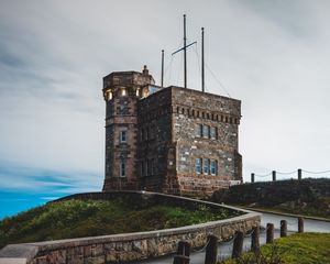 Preview wallpaper castle, building, road, sky