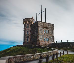 Preview wallpaper castle, building, road, sky