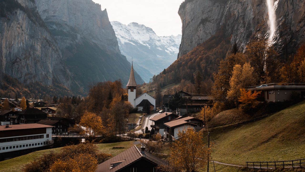 Wallpaper castle, building, rocks, mountains