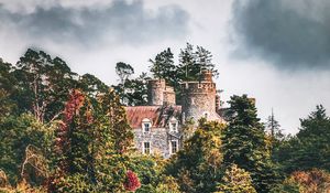 Preview wallpaper castle, building, sea, trees