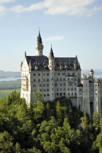 Preview wallpaper castle, building, towers, architecture, trees