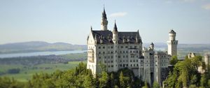 Preview wallpaper castle, building, towers, architecture, trees