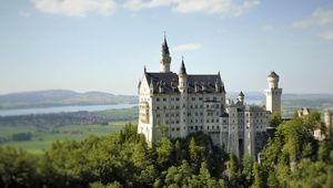 Preview wallpaper castle, building, towers, architecture, trees