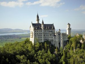 Preview wallpaper castle, building, towers, architecture, trees