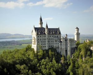 Preview wallpaper castle, building, towers, architecture, trees