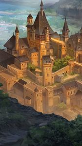 Preview wallpaper castle, buildings, fantasy, art