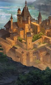 Preview wallpaper castle, buildings, fantasy, art