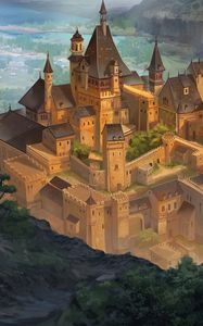 Preview wallpaper castle, buildings, fantasy, art