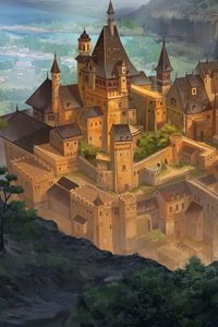 Preview wallpaper castle, buildings, fantasy, art