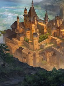 Preview wallpaper castle, buildings, fantasy, art
