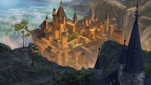 Preview wallpaper castle, buildings, fantasy, art