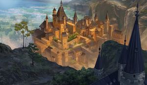 Preview wallpaper castle, buildings, fantasy, art