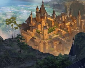 Preview wallpaper castle, buildings, fantasy, art