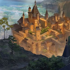 Preview wallpaper castle, buildings, fantasy, art