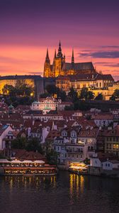 Preview wallpaper castle, city, buildings, architecture, evening