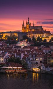 Preview wallpaper castle, city, buildings, architecture, evening