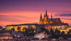 Preview wallpaper castle, city, buildings, architecture, evening