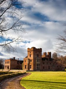 Preview wallpaper castle, city, country, grass, sky