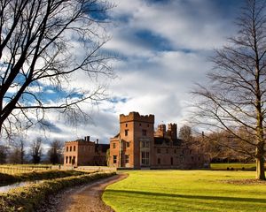 Preview wallpaper castle, city, country, grass, sky