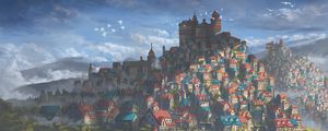 Preview wallpaper castle, city, fantasy, art