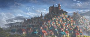 Preview wallpaper castle, city, fantasy, art